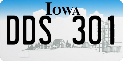 IA license plate DDS301