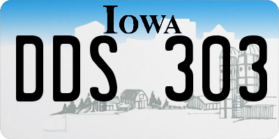 IA license plate DDS303