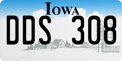 IA license plate DDS308