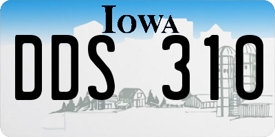IA license plate DDS310