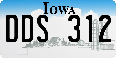 IA license plate DDS312