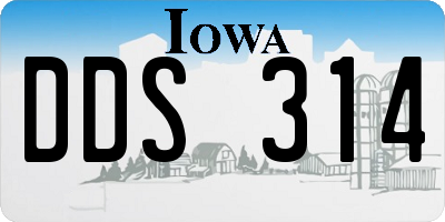 IA license plate DDS314