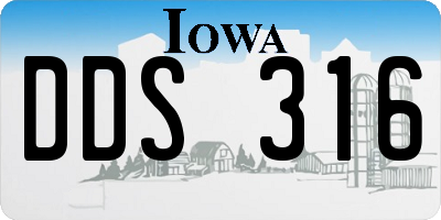 IA license plate DDS316