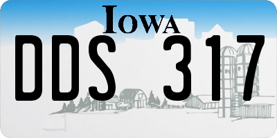 IA license plate DDS317