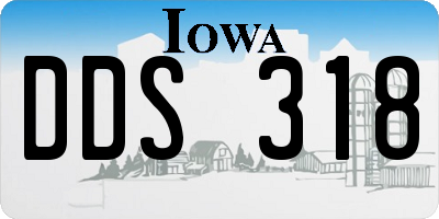IA license plate DDS318