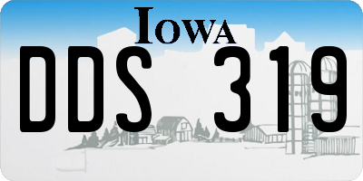 IA license plate DDS319