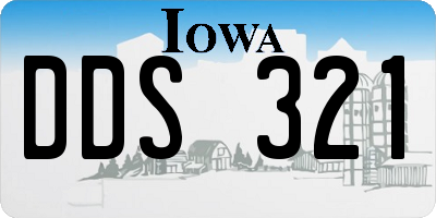 IA license plate DDS321