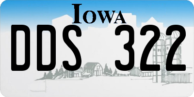 IA license plate DDS322