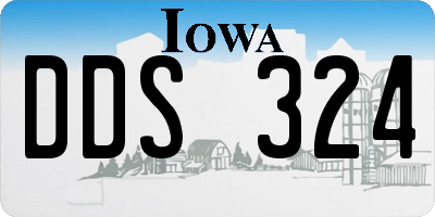 IA license plate DDS324
