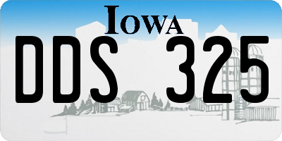 IA license plate DDS325