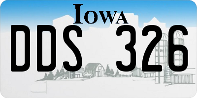 IA license plate DDS326