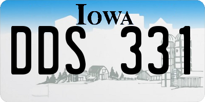 IA license plate DDS331