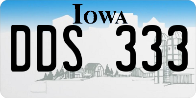 IA license plate DDS333