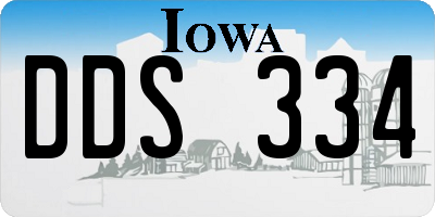 IA license plate DDS334