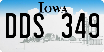 IA license plate DDS349