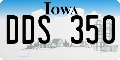 IA license plate DDS350
