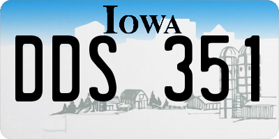 IA license plate DDS351
