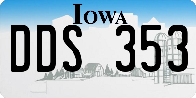 IA license plate DDS353