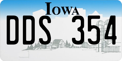 IA license plate DDS354