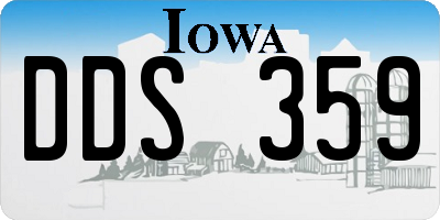 IA license plate DDS359