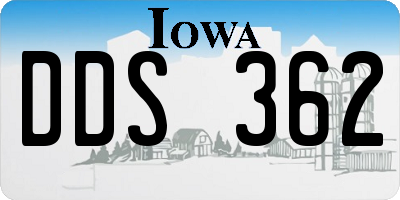 IA license plate DDS362