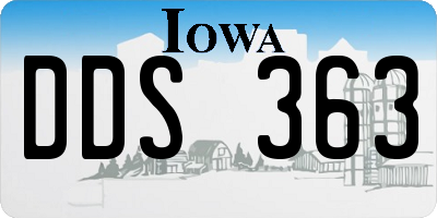 IA license plate DDS363