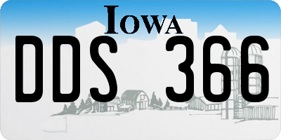 IA license plate DDS366