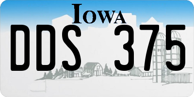IA license plate DDS375
