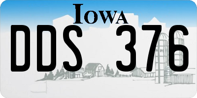 IA license plate DDS376