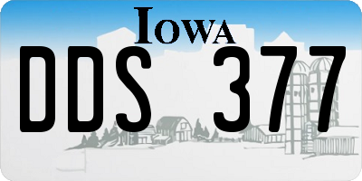 IA license plate DDS377