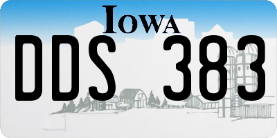 IA license plate DDS383