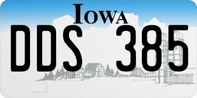 IA license plate DDS385