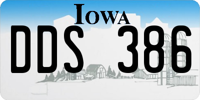 IA license plate DDS386