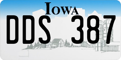 IA license plate DDS387