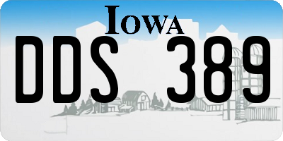 IA license plate DDS389
