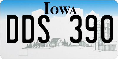 IA license plate DDS390