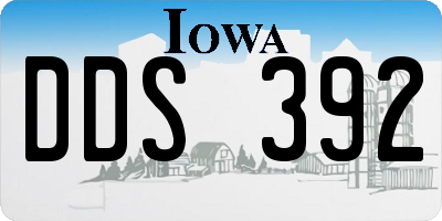 IA license plate DDS392