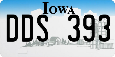 IA license plate DDS393