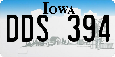 IA license plate DDS394
