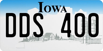 IA license plate DDS400