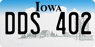 IA license plate DDS402