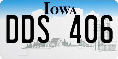 IA license plate DDS406