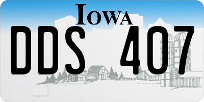 IA license plate DDS407