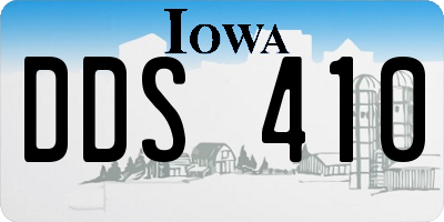 IA license plate DDS410