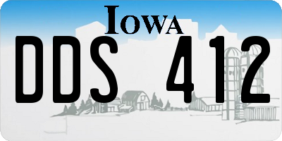 IA license plate DDS412