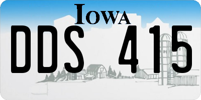 IA license plate DDS415