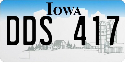 IA license plate DDS417