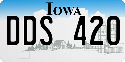 IA license plate DDS420