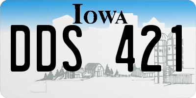IA license plate DDS421