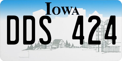IA license plate DDS424